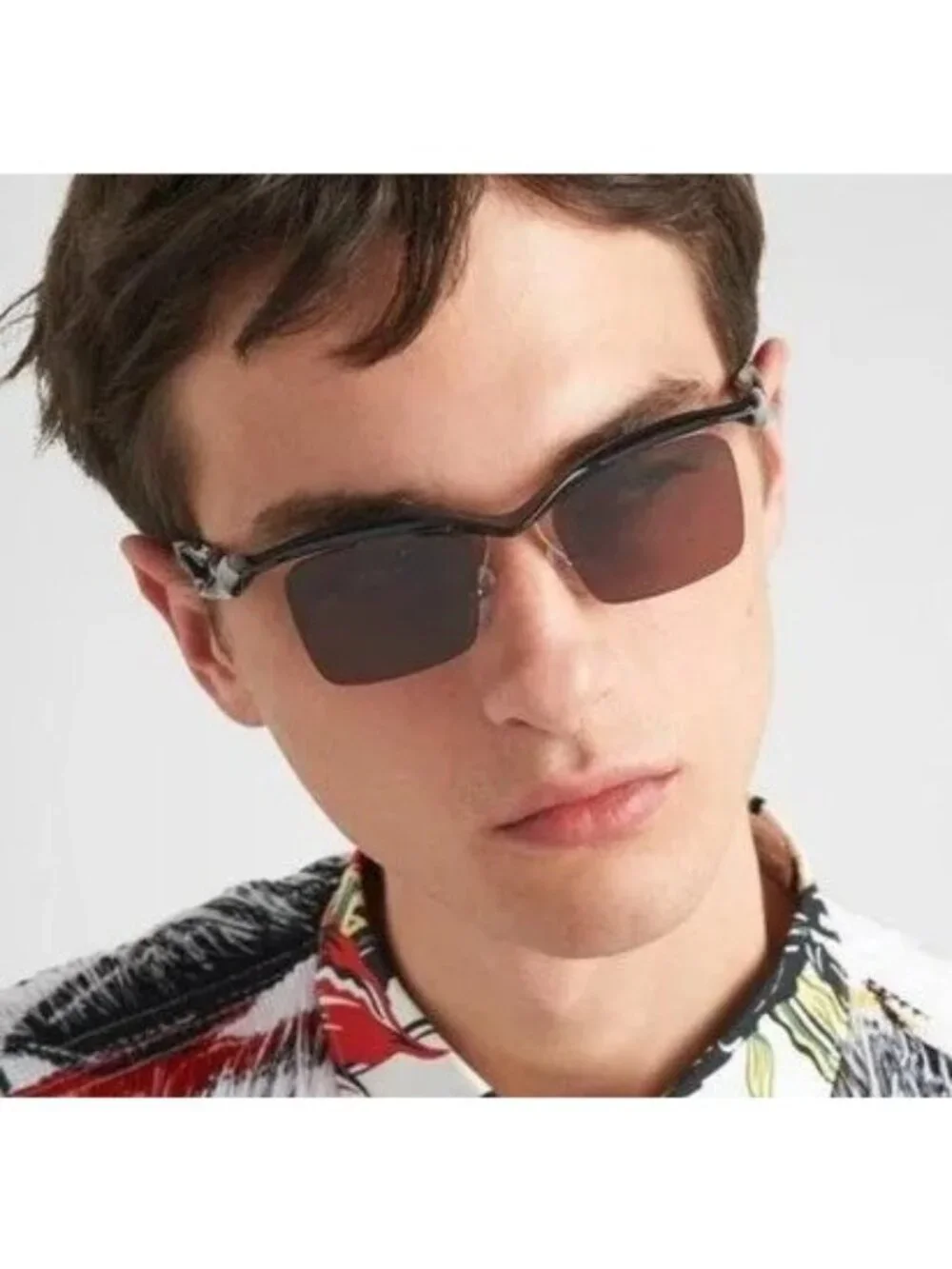 NEW PRADA SUNGLASSES, PRA15S 1AB8C1 BLACK BROWN UNISEX EYEWEAR SPR A15 1AB8C1